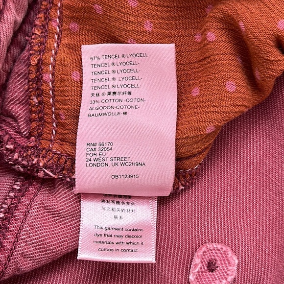 Anthropologie Utility Cargo Trousers Pink Wash Hue - Picture 7 of 11